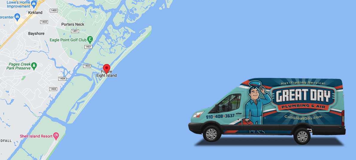 Figure Eight Island Plumbing Services - Great Day Plumbing & Air - Service Areas
